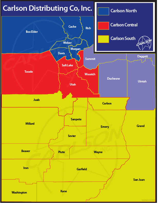 Carlson Distributing Territory Map